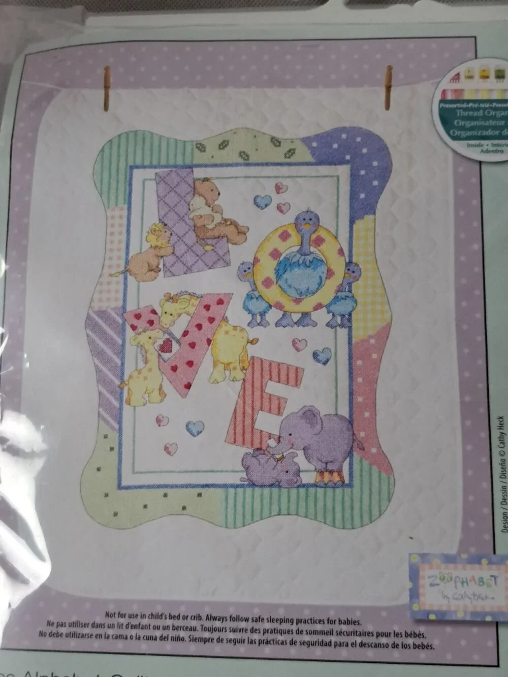 Dimensions Zoo Alphabet Quilt Stamped Cross Stitch Kit by Cathy Heck #73470